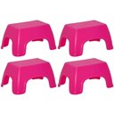 Ver imagem 1 de Jogo 4 Bancos Infantis Catty Tramontina em Plástico Decorado Banquinho Multiuso Atividades Rosa