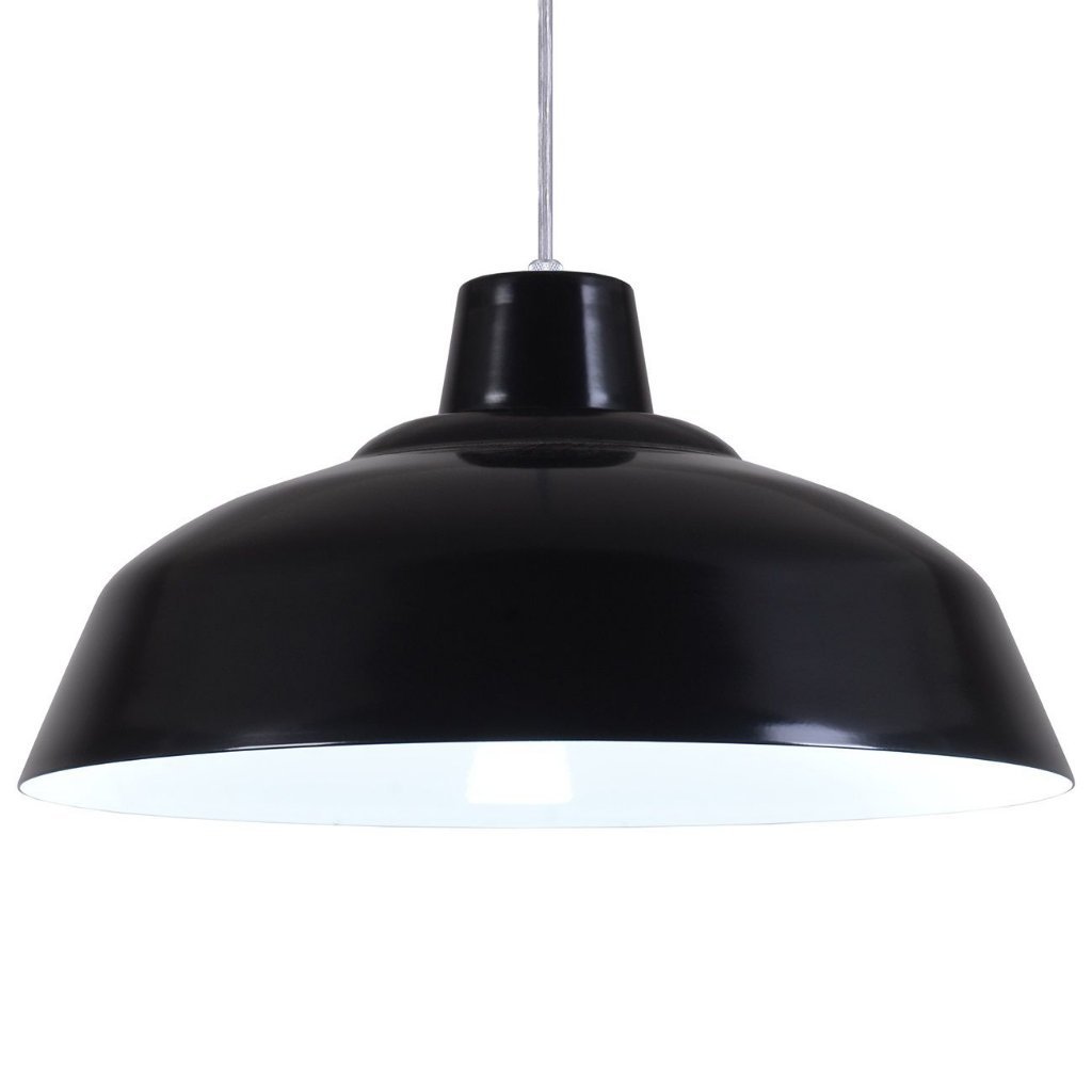 Pendente Retrô 34cm Luminária Lustre Alumínio Preto Fosco - T&T Iluminação - 3