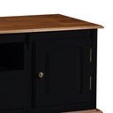 Ver imagem 3 de Rack para Sala com Pés Luis Xv 2 Portas 1 Gaveta e Nicho 60811m Hannover - Preto/ Imbuia Glazer