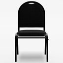 Ver imagem 3 de Cadeira Hoteleira Auditório Empilhável Linho M23 Preto - Mpozenato