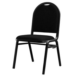 Cadeira Hoteleira Auditório Empilhável Linho M23 Preto - Mpozenato - 1