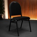 Ver imagem 2 de Cadeira Hoteleira Auditório Empilhável Linho M23 Preto - Mpozenato