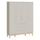 Ver imagem 4 de Quarto de Bebê Elfe Classic 4 Portas 4 Gavetas MDF Areia Acetinado Reller Móveis