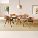Ver imagem 1 de Conjunto de Mesa Redonda 108 cm com 4 Cadeiras Luna Verde/Marrom Yescasa