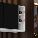 Ver imagem 6 de Armário Aéreo Nevada com Nicho 180cm 4 Portas Branco/Preto - Lumil Lumil Móveis