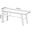 Ver imagem 2 de Mesa para Escritório Escrivaninha 2 Gavetas Amêndoa