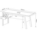Ver imagem 4 de Mesa para Escritório Escrivaninha 2 Gavetas Amêndoa