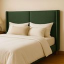 Ver imagem 5 de Cabeceira Cama King 210cm Estofada Linho ou Veludo Editável Cor:linho Moderno Verde