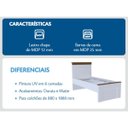 Ver imagem 5 de Conjunto Cama Solteiro Cômoda e Mesa de Cabeceira England MDF Branco/Freijó