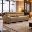 Ver imagem 6 de Sofá 4 Lugares Retrátil Reclinável Elétrico 284cm Mazi L06 Couro Caramelo - Lyam Decor