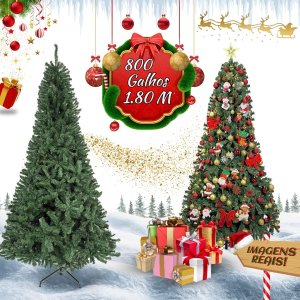 Árvore de Natal Pinheiro Luxo 1,80m 800 Galhos Tradicional Verde Premium Grande Cheia Luvinco