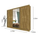 Ver imagem 6 de Guarda-Roupa Casal 4 Espelhos 3 Portas de Correr 6 Gavetas Toronto Espresso Móveis