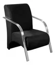 Ver imagem 1 de Poltrona Suede Vênus Decorativa Braço de Alumínio:preto