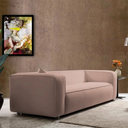 Ver imagem 4 de Sofá Cecília Orgânico 2 Lugares 160cm Sala de Estar Linho Rose - Incasa Decor