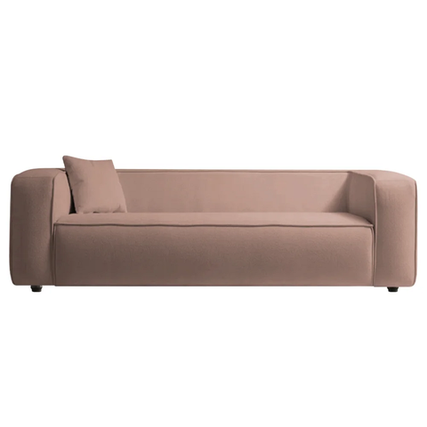 Sofá Cecília Orgânico 2 Lugares 160cm Sala de Estar Linho Rose - Incasa Decor