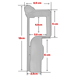 Porta Cadeado P/ Portão Dovale N.2 - 43 X 38 - Preto P/ Cad 30mm - 4