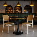 Ver imagem 2 de Conjunto Mesa de Jantar Redonda Majestic 70cm Preta com 2 Cadeiras Roma - Branco