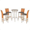 Ver imagem 1 de Mesa Bistro e 4 Banquetas Roma Fendi Corda Náutica 11 Trama Original