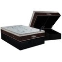 Ver imagem 1 de Cama Box Baú : Colchão Molas Ensacadas Ortobom Sleep King + Base Crc Suede Black (186x198)