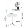 Conjunto de Mesas Apoio e Lateral Alice Pés de Ferro Off White com Freijó - 3
