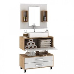 Gabinete para Banheiro com Espelheira e Gaveteiro Espresso Móveis - 2