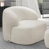 Poltrona Decorativa Fixa Orgânica para Sala Living Barolo L06 Bouclê Branco - Gtdnexxus - 2