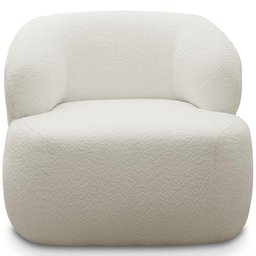 Poltrona Decorativa Fixa Orgânica para Sala Living Barolo L06 Bouclê Branco - Lyam Decor - 3