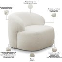 Ver imagem 4 de Poltrona Decorativa Fixa Orgânica para Sala Living Barolo L06 Bouclê Branco - Gtdnexxus