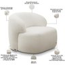 Poltrona Decorativa Fixa Orgânica para Sala Living Barolo L06 Bouclê Branco - Gtdnexxus - 4