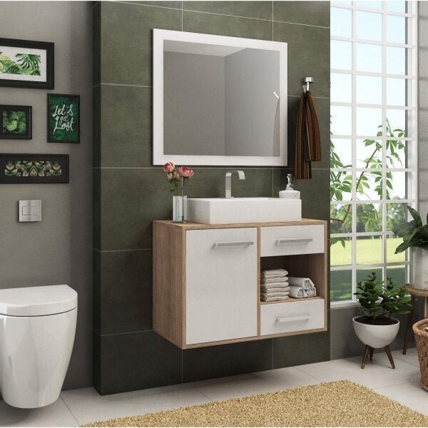 Gabinete para Banheiro com Espelheira e Gaveteiro Espresso Móveis - 3