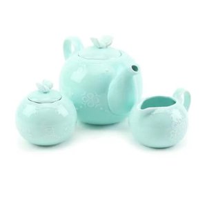 Conjunto 3 Peças Porcelana para Chá Butterfly Azul