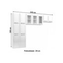 Ver imagem 6 de Cozinha Compacta Topazio C/ 11 Portas ( 3 C/ Vidro ) Preto - Telasul