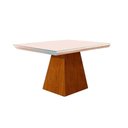 Ver imagem 6 de Conjunto: Mesa de Cozinha Luna C/ Tampo Madeirado C/ Vidro Canto Curvo 90x90cm e 4 Cadeiras Amsterd