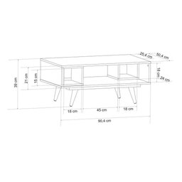 Mesa de Centro Olivar Móveis Maxi com Nichos - 5