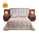 Ver imagem 6 de Cabeceira Casal 140cm Ripada 100% MDF Estofada Isis com 02 Mesas de Cabeceira Espresso Móveis