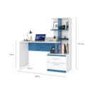 Ver imagem 5 de Escrivaninha com Estante Poli Poliman Móveis 2 Gavetas 138cm Branca E Azul