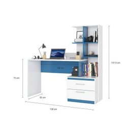 Escrivaninha com Estante 2 Gavetas Poli Poliman Móveis - 5