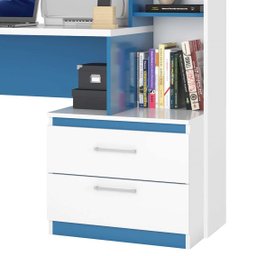 Escrivaninha com Estante 2 Gavetas Poli Poliman Móveis - 4