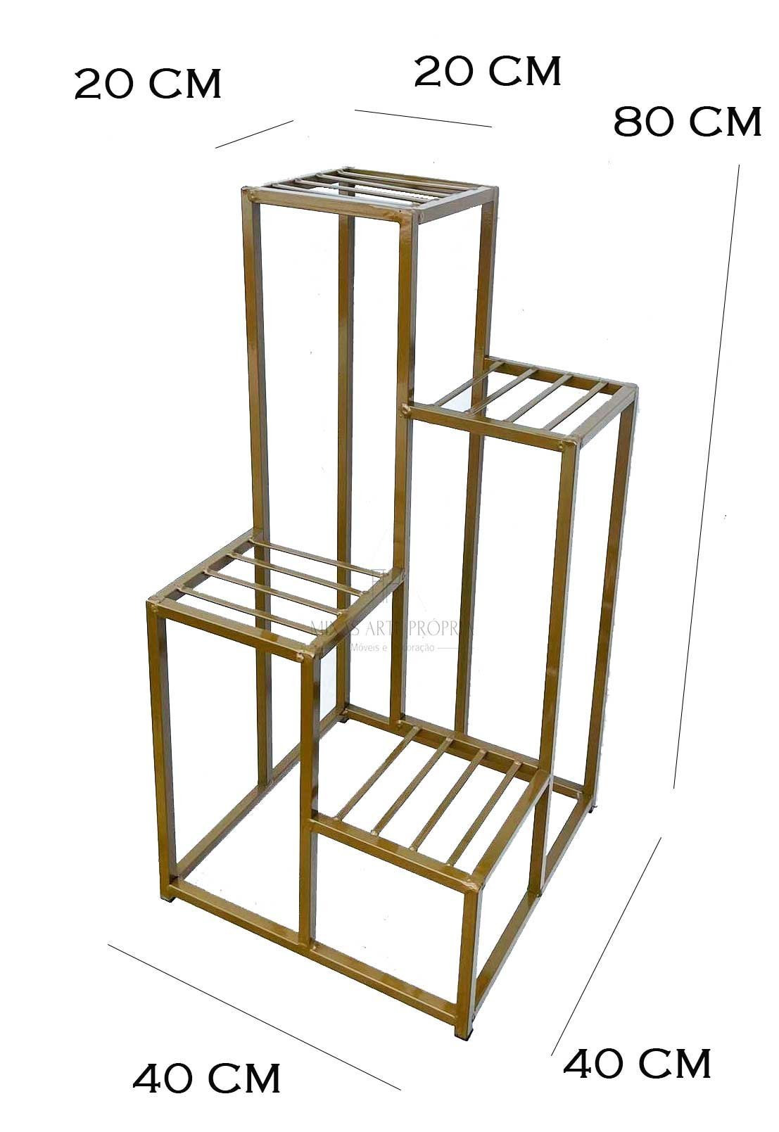 Suporte Plantas DOURADO Chão 4 Andares ferro Super Do Dia jardineira jardim - 2