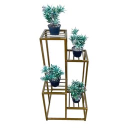 Suporte Plantas DOURADO Chão 4 Andares ferro Super Do Dia jardineira jardim - 1