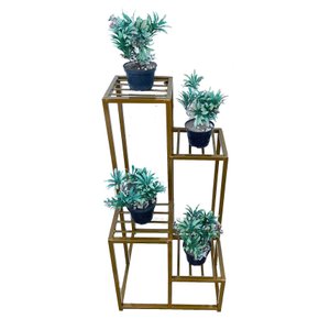 Suporte Plantas DOURADO Chão 4 Andares ferro Super Do Dia jardineira jardim