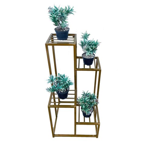 Suporte Plantas DOURADO Chão 4 Andares ferro Super Do Dia jardineira jardim