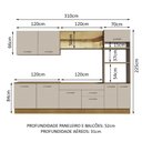 Ver imagem 4 de Armário de Cozinha Completa 310 Cm Rustic/crema Agata Madesa 01