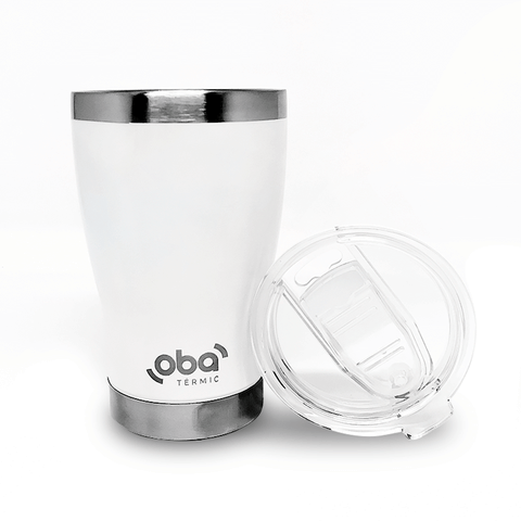 Copo Térmico Aço Inox Parede Dupla e Isolamento a Vácuo com Tampa 473 Ml Oba Térmic