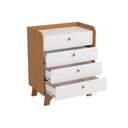 Ver imagem 2 de Cômoda 4 Gavetas:canela/branco