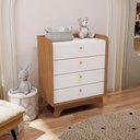 Ver imagem 1 de Cômoda 4 Gavetas:canela/branco