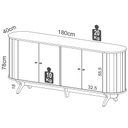 Ver imagem 4 de Balcão Buffet Pés Retrô 180cm 4 Portas Miles D01 Freijó/Preto Fosco - Mpozenato