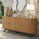 Ver imagem 2 de Balcão Buffet Pés Retrô 180cm 4 Portas Miles D01 Freijó/Preto Fosco - Mpozenato