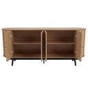Ver imagem 3 de Balcão Buffet Pés Retrô 180cm 4 Portas Miles D01 Freijó/Preto Fosco - Mpozenato