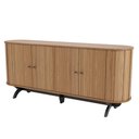 Ver imagem 1 de Balcão Buffet Pés Retrô 180cm 4 Portas Miles D01 Freijó/Preto Fosco - Mpozenato